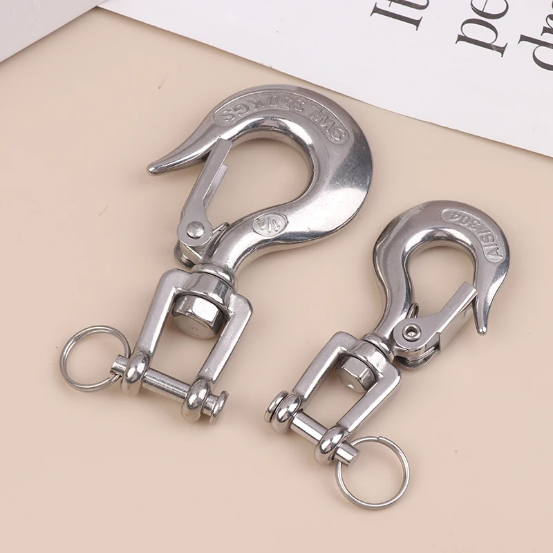 304 الفولاذ المقاوم للصدأ الزناد Clevis قطب العين رفع المفاجئة لهجة هوك سلك حبل رفع هوك مع قدرة تحميل 150/350/650 كجم