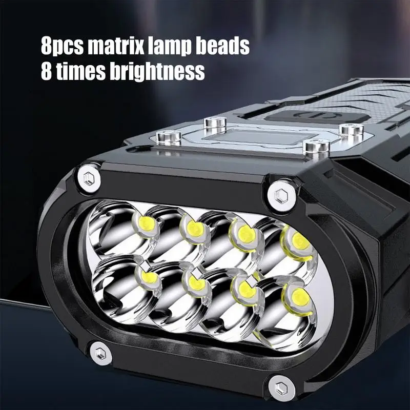 Bright Flashlight Rechargeable Compact Magnetic Flashlights Battery Life Indicator Waterproof Work Light For Outdoors Home