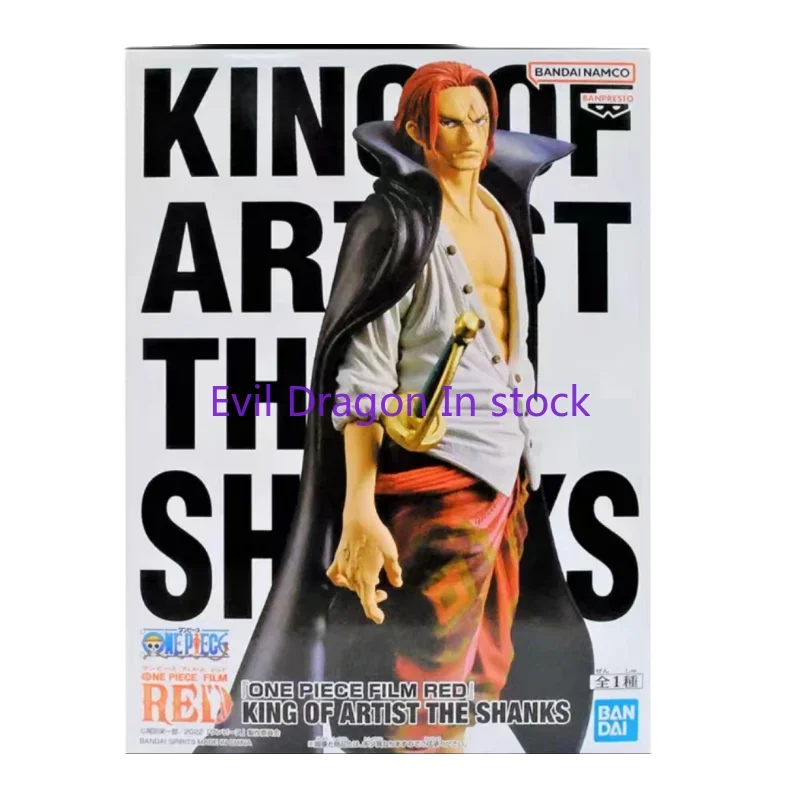 Bandai Original One Piece Anime Figure Film Red King of Artist The Shanks Action Figure Toys for Childrens Model Ornaments Gift