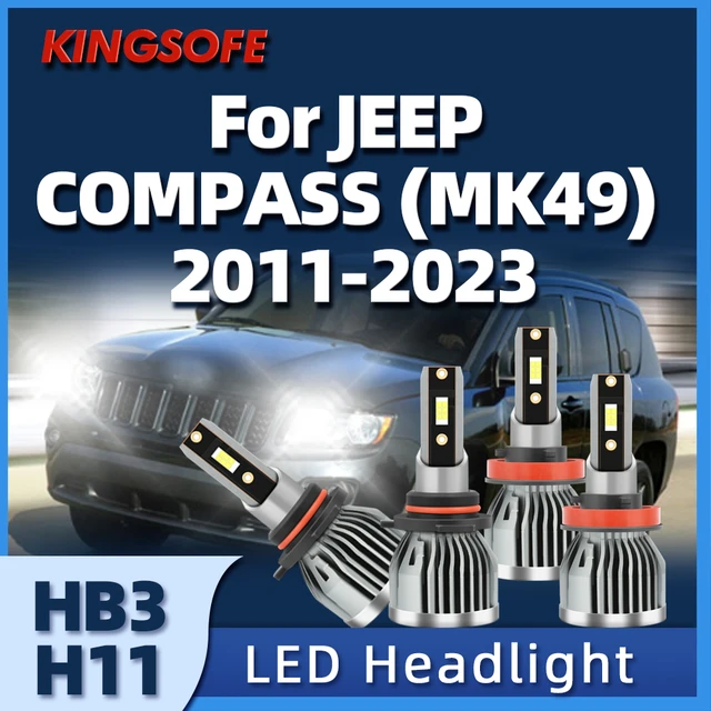 Jeepコンパス、車のヘッドライト,ターボランプ,110w,6000k,h11,hb3,mk49,2011, 2012, 2013, 2014,  2015-2023用の高出力LEDヘッドライト - AliExpress