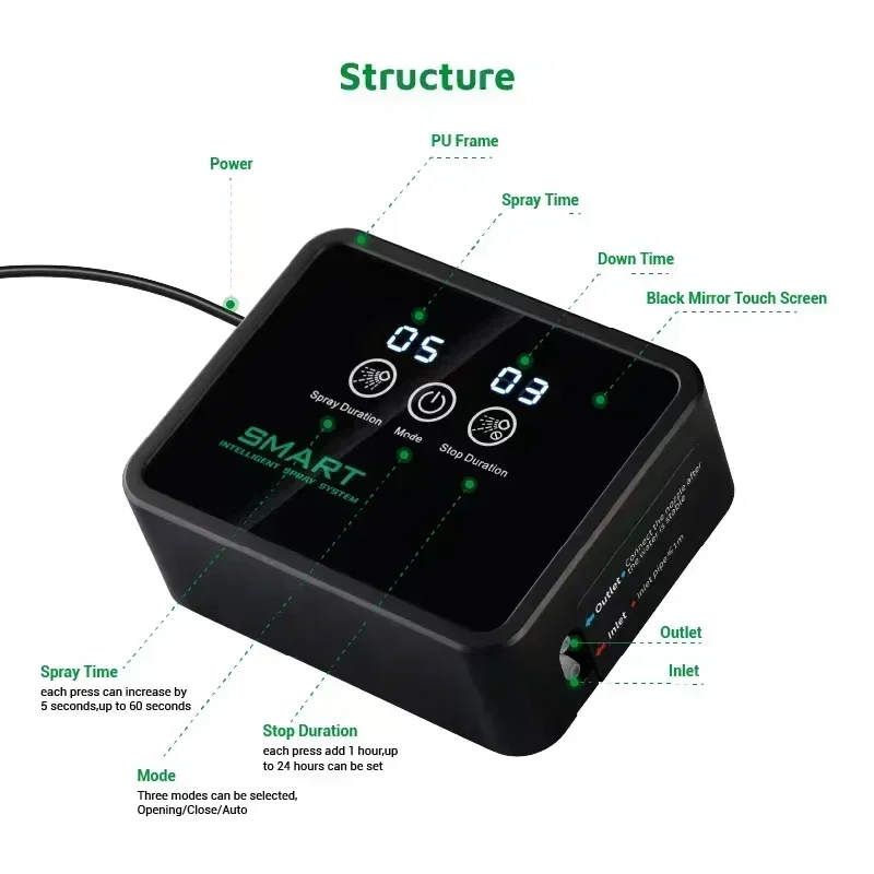 Intelligent Reptile Spray System Mist Rainforest Tank Spray System Kit Sprinkler Control Terrariums Humidifier Electronic Timer