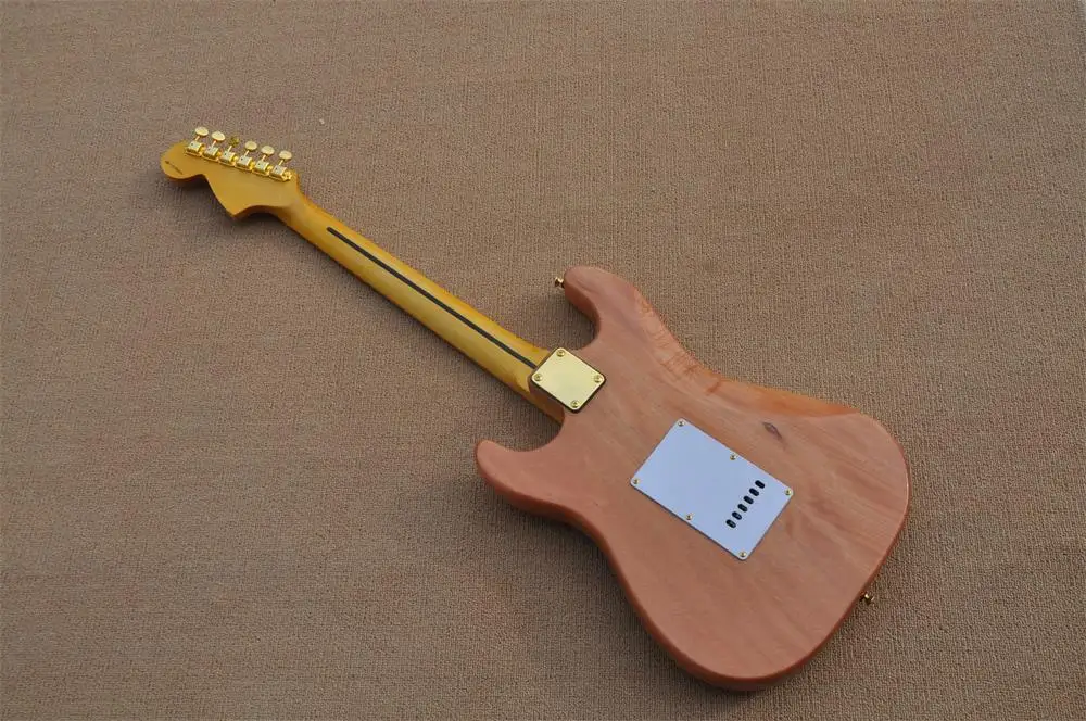 Natural maple top mahogany body gold hardware ST electric guitar white guitar real photos in stock 331