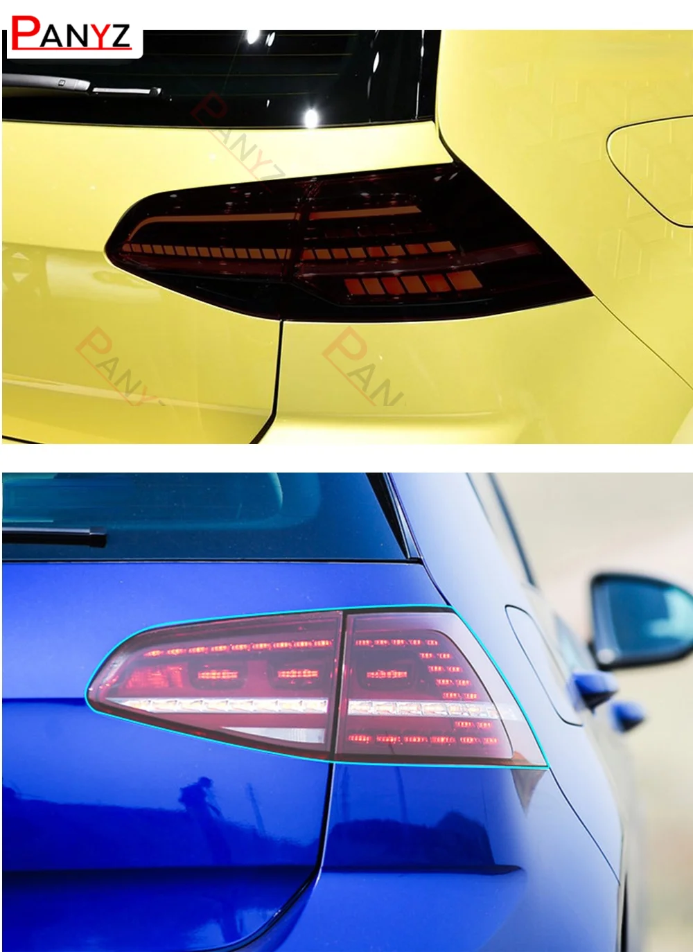 2 Stück für Volkswagen VW Golf 7 MK7 2012–2019, Autoscheinwerfer-Tönung, schwarze Schutzfolie, transparenter TPU-Aufkleber – Detail 5