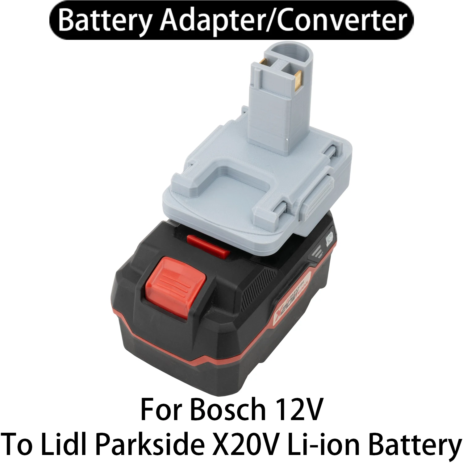 

Адаптер для аккумуляторов Bosch 12V Li-ion, совместимый с Lidl Parkside X20V Li-ion, конвертер для электроинструментов, аксессуар для электроинструментов.