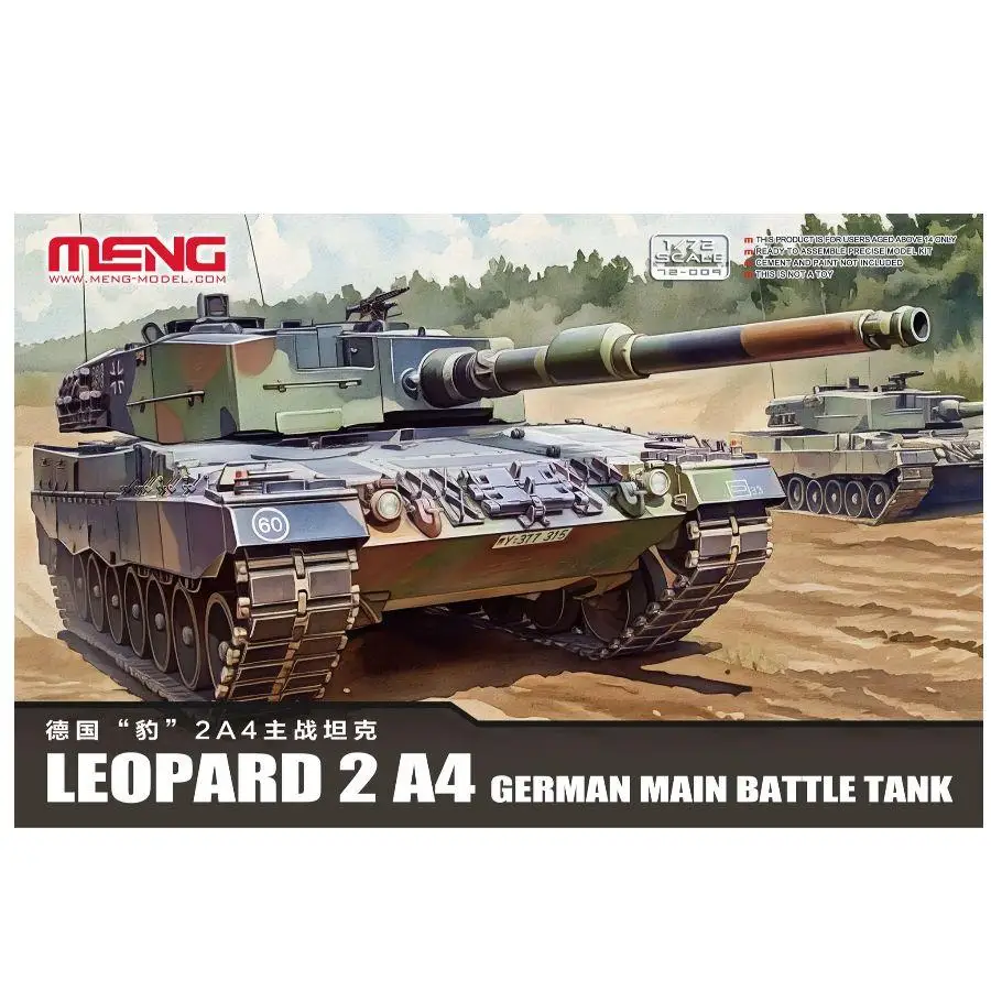 

72-009 1:72 Scale MENG MODEL Leopard 2 A4 Howitzer German Main Battle Custom Collectible Children Toy Birthday Gift