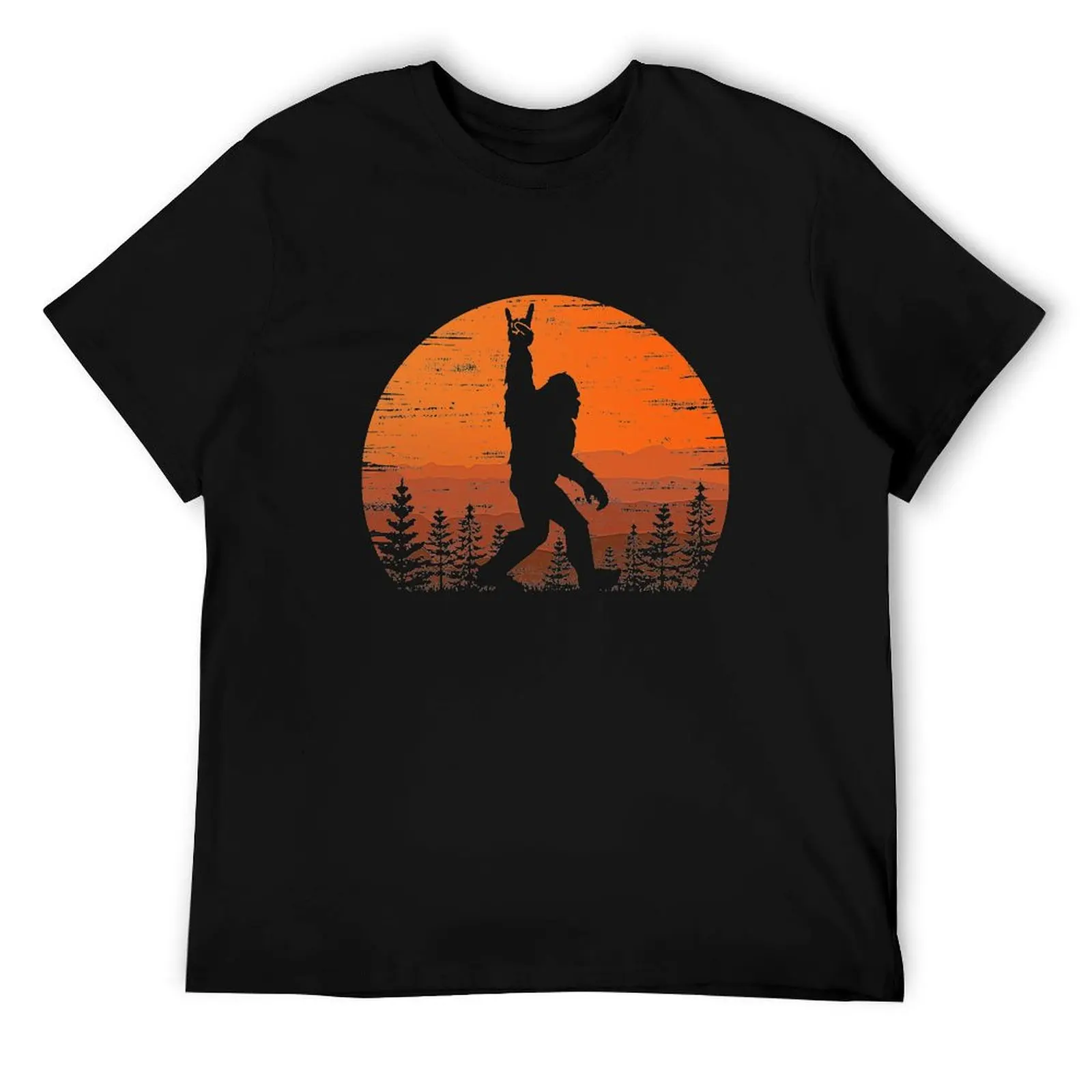 Funny Retro Bigfoot Rock Roll Shirt Forest Sasquatch Believers Birthday T-Shirt T-Shirt printed t shirts for man T-Shirt
