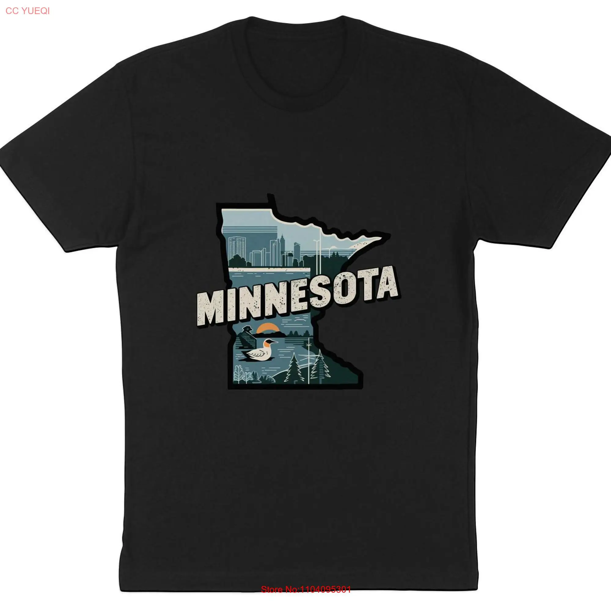 Minnesota Skyline T Shirt State Design Retro Style Apparel Cool  long or short sleeves