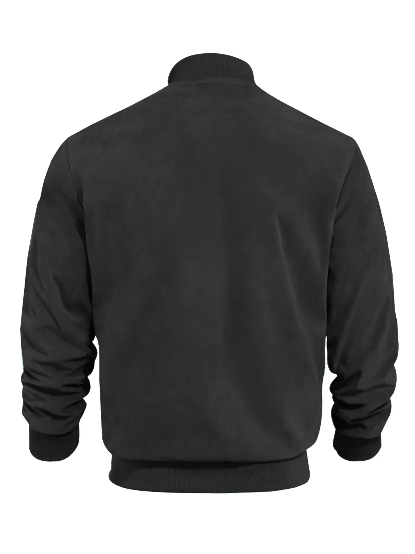 Men's Lightweight Bomber Jacket - Casual Windproof and Waterproof Polyester Fiber, Zipper, Ribbed Knitted Cuffs and Double Pockets, Great for Outdoor Activities, Travel and Hiking