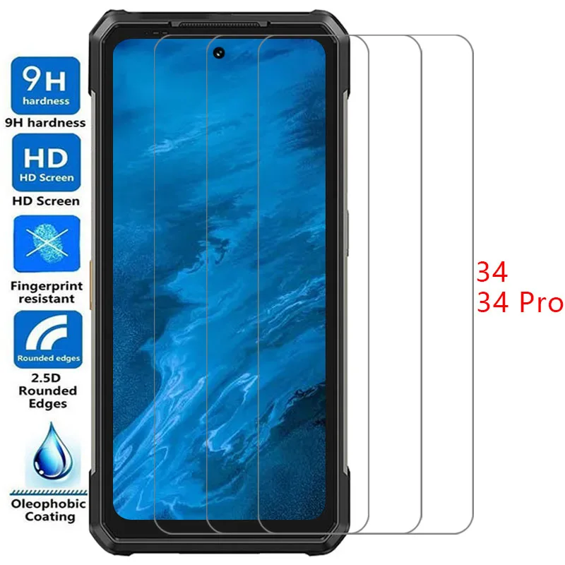 phone case for ulefone armor 34 pro tempered glass screen protector on armor34 34pro armor34pro 5g back cover 360