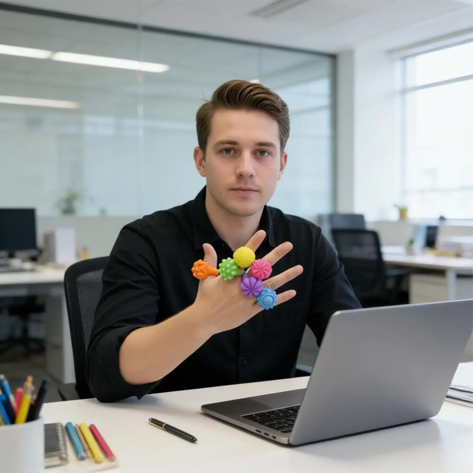 แหวนฟิดเจ็ต 12 ชิ้น แหวนหมุนคลายเครียด ของเล่นซิลิโคนสำหรับเด็กและผู้ใหญ่ เล่นได้ทั้งในห้องเรียน โรงเรียน บ้าน และระหว่างเดินทาง ช่วยผ่อนคลาย