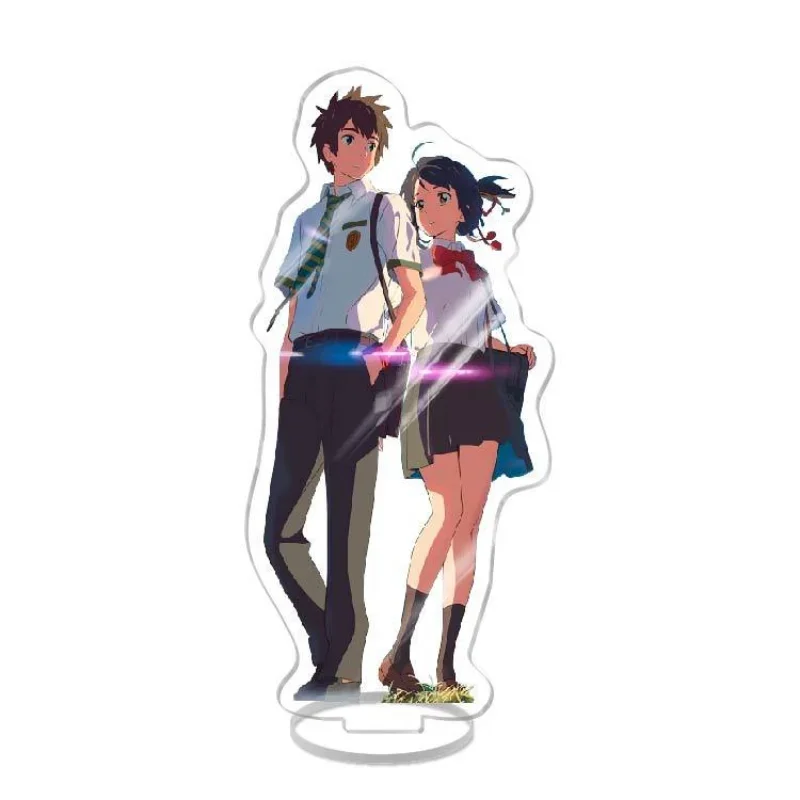 15cm Hot Anime Your Name Acrylic Stand Desk Decor Tachibana Taki & Miyamizu Mitsuha Action Figure Toy PVC Model Dolls Kids Gift