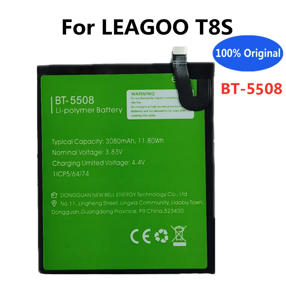 

New 100% Original BT5508 3080mAh Phone Replacement Battery For LEAGOO T8S SmartPhone High Quality Rechargeable Batteries Bateria