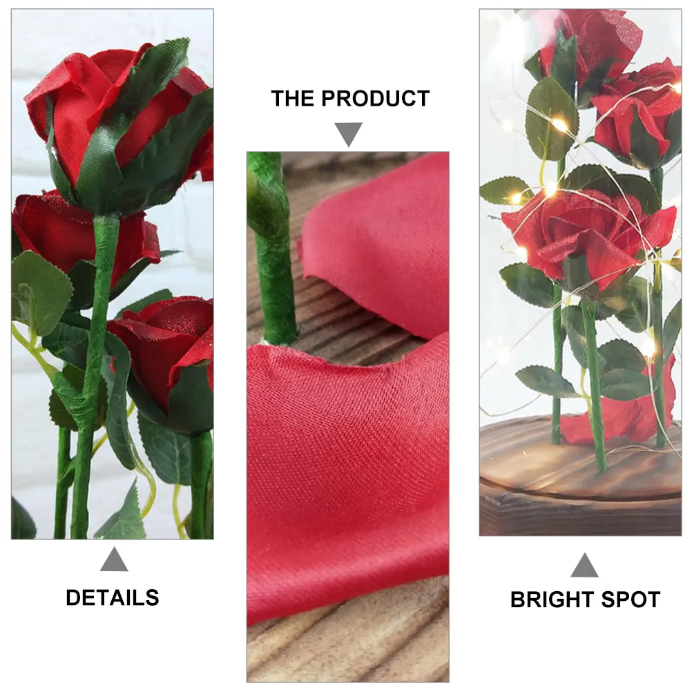 

Стабилизированная роза в стеклянном куполе с LED-подсветкой: Декор для дома, романтический подарок на свадьбу или годовщину для нее