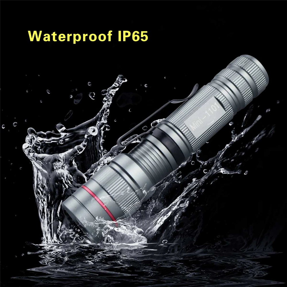 Mini LED Flashlight Q5 Zoomable Portable Torch Flashlights 3 Modes Waterproof AA Battery For Outdoor Camping Hiking Walking