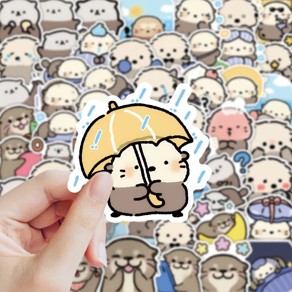 65PCS Kawaii Little Otter Graffiti Stickers Animal Cartoon Decal Notebook Phone Guitar Skateboard Waterproof Sticker Kid Toys