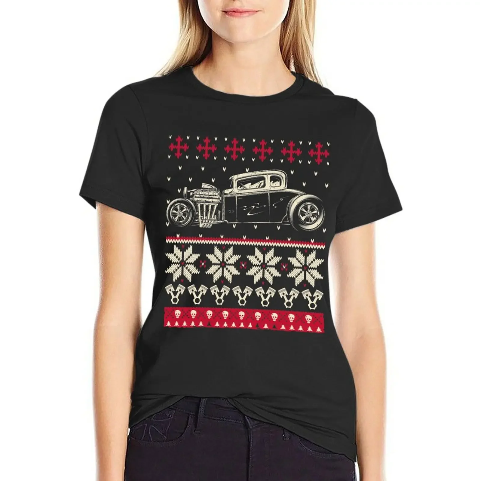 Hot Rod Ugly Christmas Sweater shirt for the car guy Christmas party T-Shirt animal print shirt for girls woman t shirt