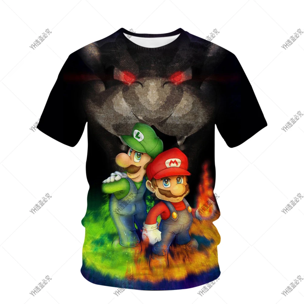 Fashion Anime Super Mario T Shirt Summer Fashion Casual T-shirt Boy Girl Unisex Children's Clothing Tshirt ventilate Tops Hot