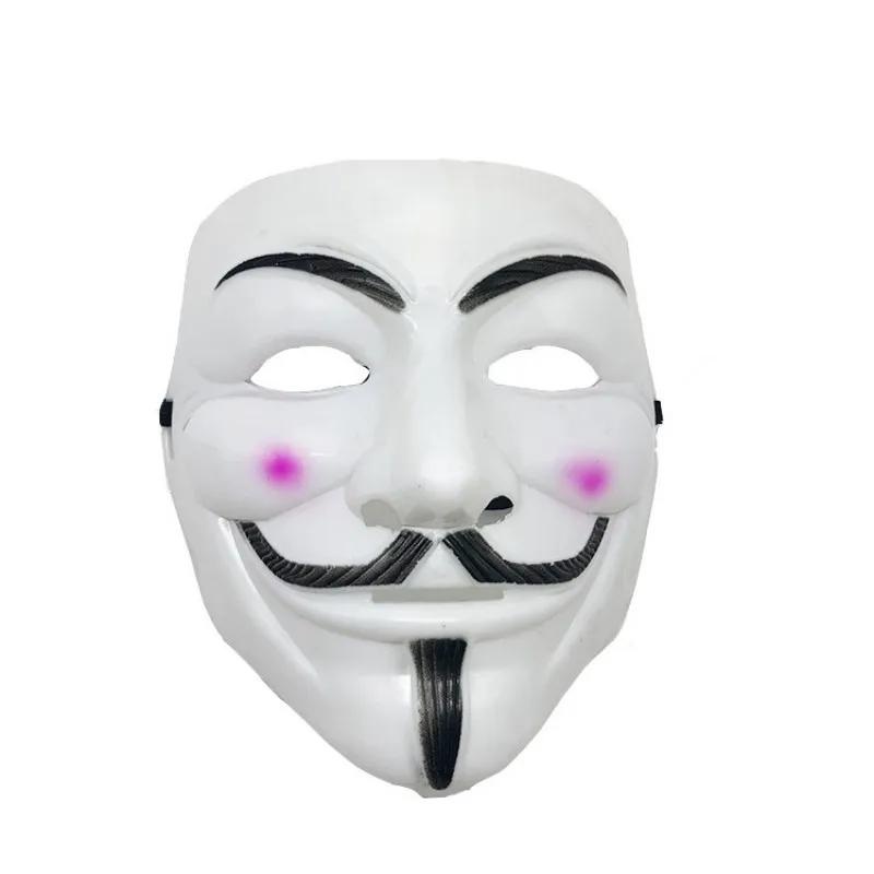 V for Vendetta Cosplay Halloween Masquerade Party Anonymous Plastics Full Face Mask Masquerade Prop Film Theme Costumes Supplies