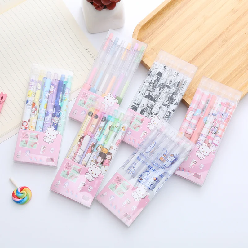 6pcs/box Solid Glue Stick Pen Shape r Quick-drying High Viscosity Glue Creative Students Stationery Pen Style Liquid Glue