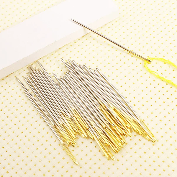 

10pcs Large Eye Needle Blunt Tip Thick Shaft For Embroidery Cross Stitch Decorative Sewing Yarn Craft Diy Handicraft Tools