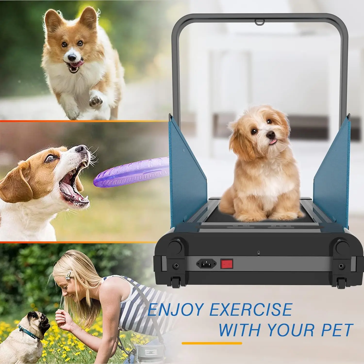 Dog Treadmill for Small Dogs,Dog Treadmill with Pre-Set Exercise Programs,Easy to Follow Interface,1.5HP Folding Dog Treadmill