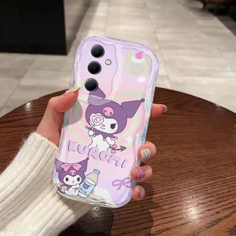 Cartoon cinnamons kuromis 3D Wave Case For Samsung A73 A72 A71 A55 A54 A53 A35 A34 A33 A25 A24 A23 A15 A14 A13 A05 4G 5G Cover