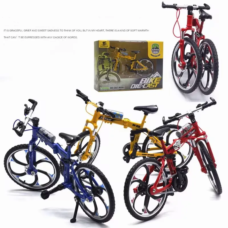 1:8 Mini Alloy Bicycle Model Diecast Metal Finger Racing Mountain Bike Folded Cycling Ornaments Collection Toys For Children