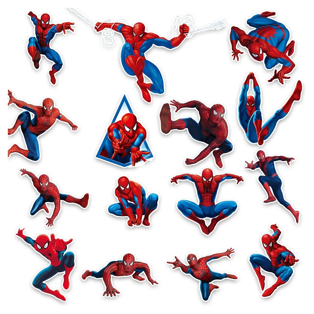 60 قطعة من ملصقات الرسوم المتحركة لفيلم الرسوم المتحركة Spider Man PVC لوح التزلج والقرطاسية والكمبيوتر المحمول ملصق تزيين ذاتي الصنع هدية العيد