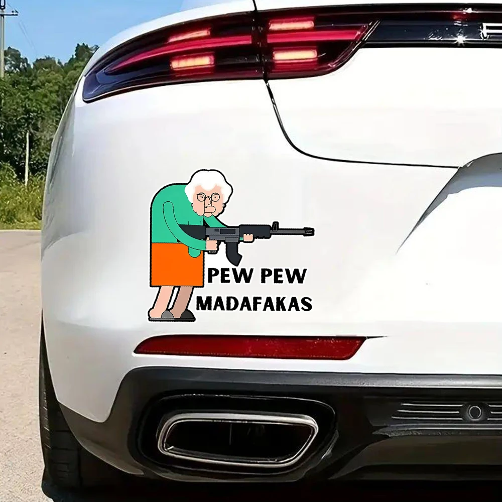 13x12cm, Pew Pew Madafakas Funny Waterproof Vinyl Car Decal, Exterior Decorative Accessories, Used for Car, Motorcycle, Laptop