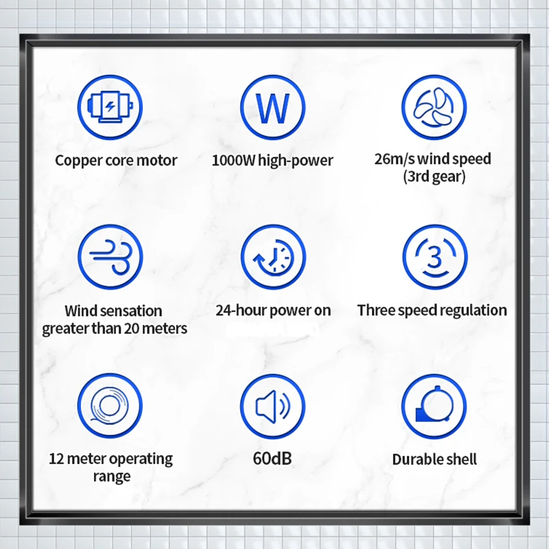 2025Air Mover per pavimenti e tappeti Ventilatore commerciale per asciugatrice per tappeti Ventilatore a 3 velocità Ventilatore potente ad alta potenza per WC