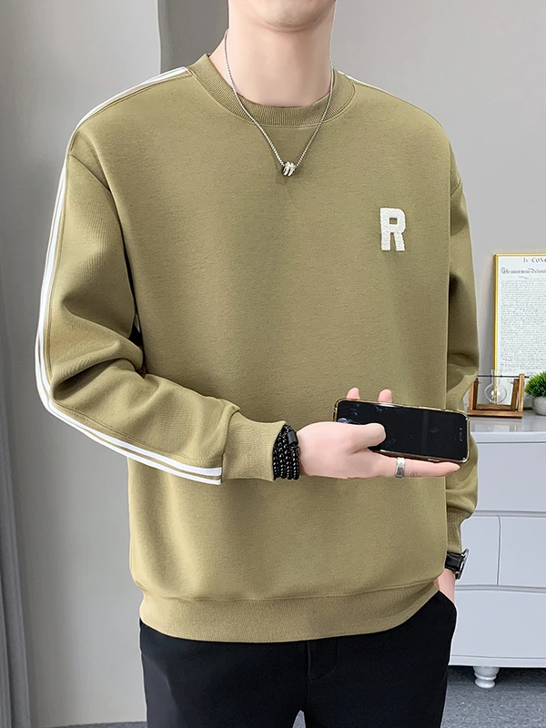 

Мужской свитшот с круглым вырезом, весна 2026, плотный, с длинным рукавом, с буквенным принтом, повседневный, свободный крой, удобный, хлопок/полиэстер...