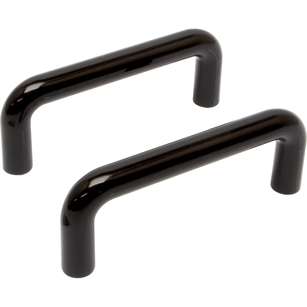 6 Pack 3 Inch Black Plastic Cabinet Drawer Pulls Casual Design Easy Installation Hardware Included Home Decor Upgrade