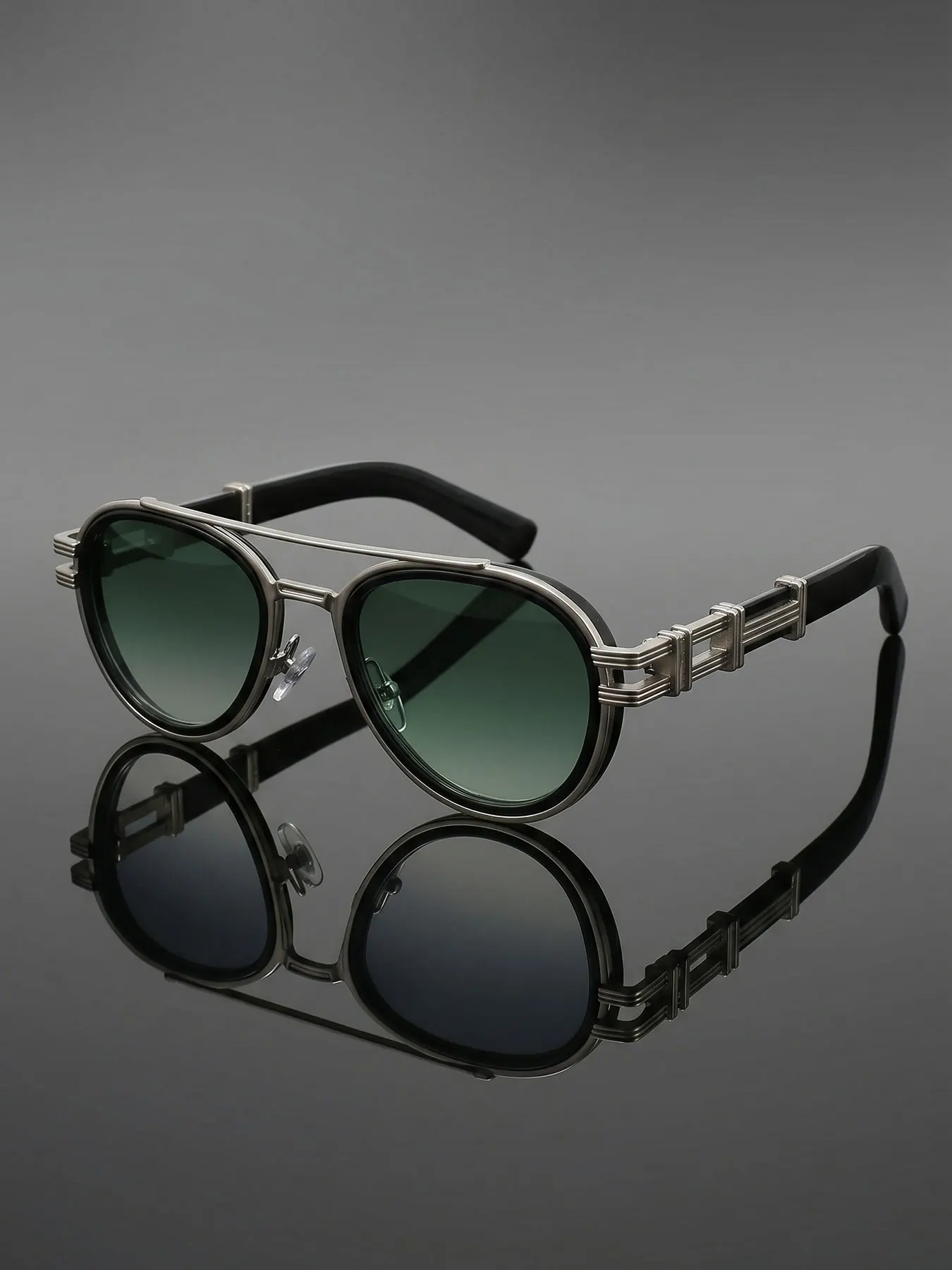 1 Pair of New European and American Style Men's and Women's Fashionable Classic Retro Double-Bridge Sunglasses, Wide-Rim Design, Suitable for Various Activities, Full-Frame Glasses Style, Everyday Casual Sunglasses