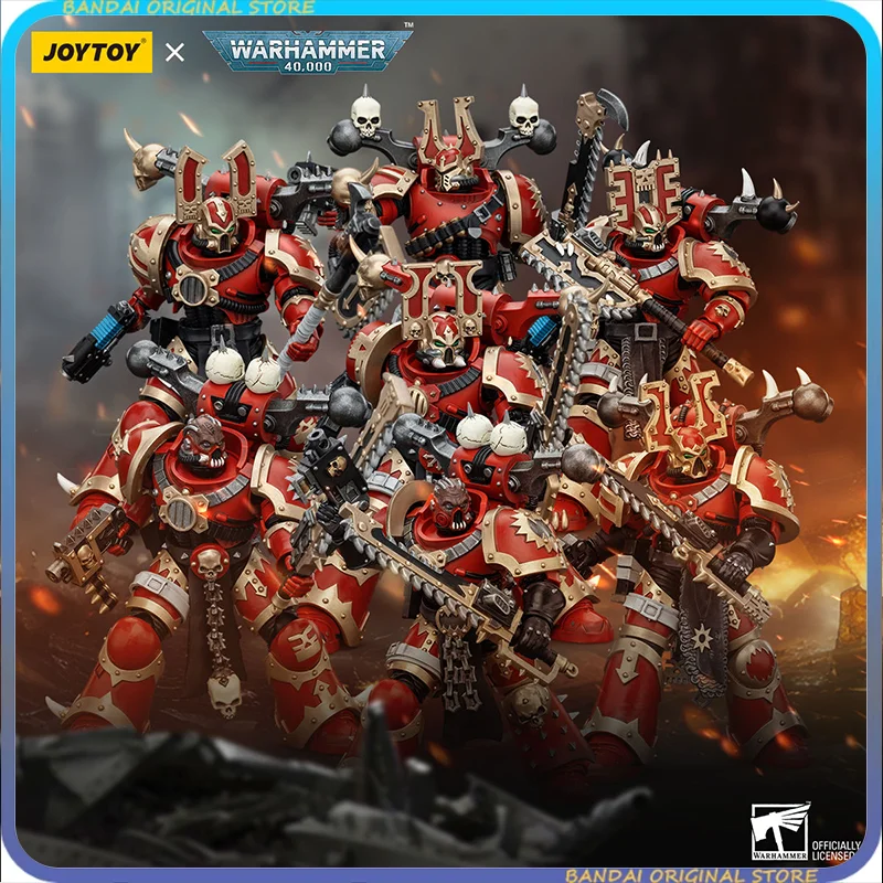 【IN STOCK】JOYTOY Dark Source Warhammer 40K World Eaters Khorne Berserkers 7-Piece Set 1:18 Scale Action Figure Collectible Toy
