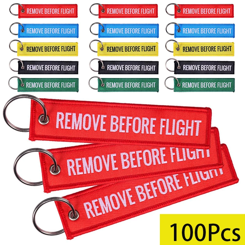 

100Pcs Remove Before Flight Red Key Chain Aviation ATV Motorcycle Pilot Crew Tag