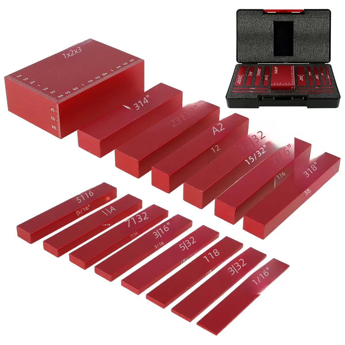 15Pcs Setup Blocks Height Gauge Set Metric Precision Aluminum Setup Bars for Router and Table Saws Woodworking Router Tool