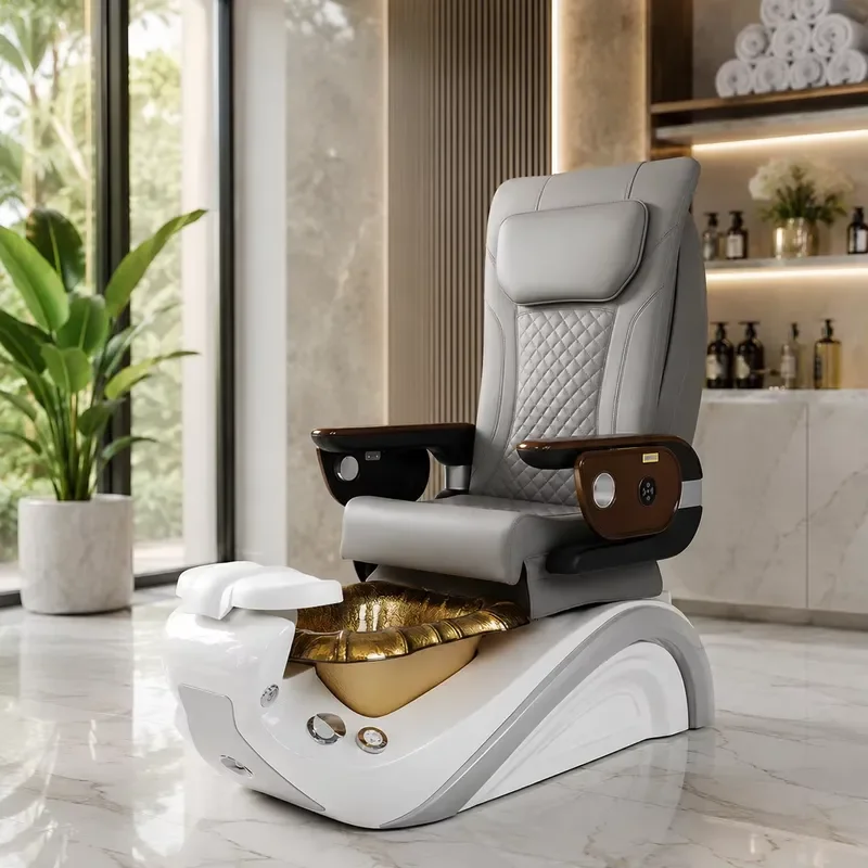 for Luxury Electric Folding Adjustable Manicure Robot Zero Gravity Massage Spa Chair with Foot Bath Function for Salons
