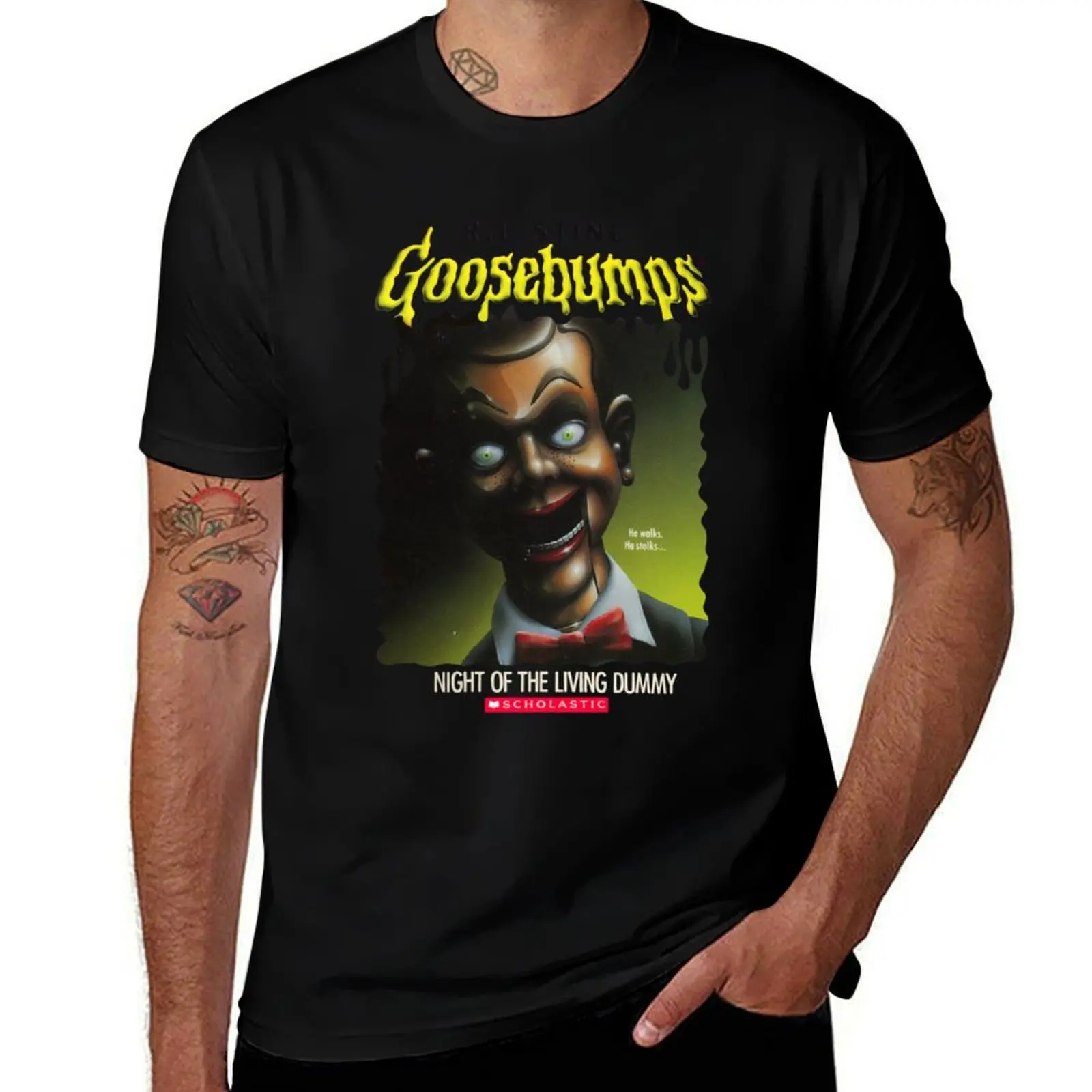 

Goosebumps - Night of The Living Dummy T-Shirt cotton man t-shirts tops summer shirt summer top shirts men graphic
