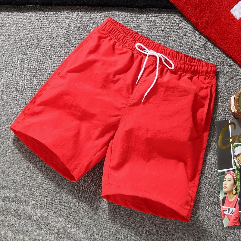 Shorts de praia masculino solto elástico na cintura, calça curta casual com cordão, streetwear verão, plus size