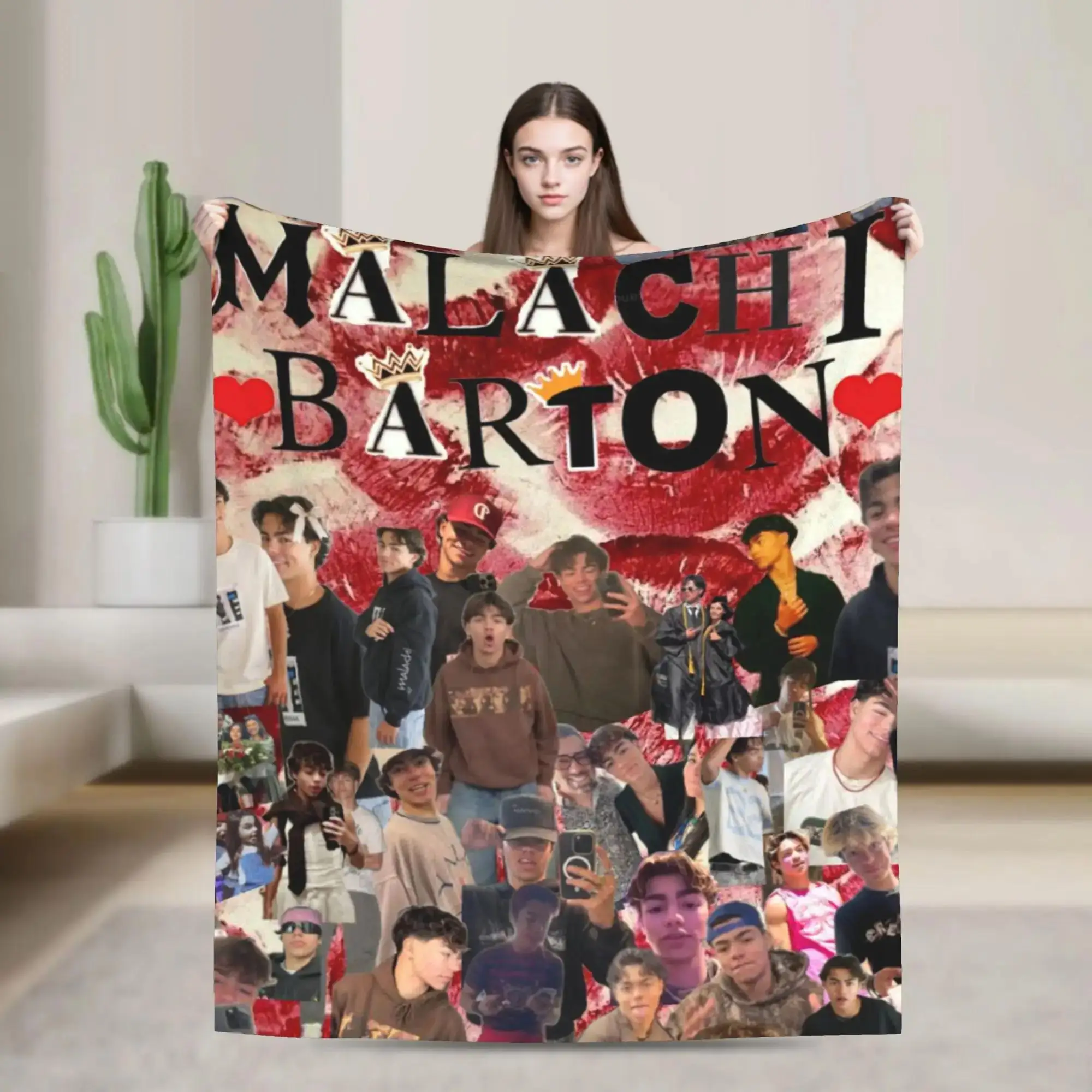 Malachi Barton Actor Tour Flannel Blanket  Super Warm Throw for Bedroom Camping Sofa Bedspread Cover