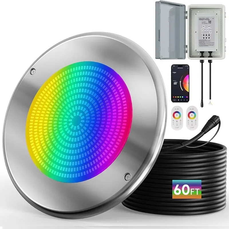 10 Inch LED Swimming Pool Light WiFi Remote Control Color Changing Underwater Lamp Smart Three In One Waterproof Lighting For