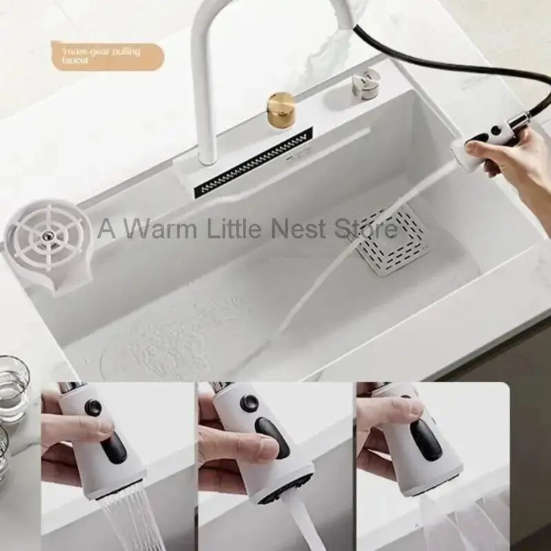 

Многофункциональная кухонная мойка из нержавеющей стали в японском стиле для кафе и дома, устойчивая к царапинам, с функцией мытья посуды