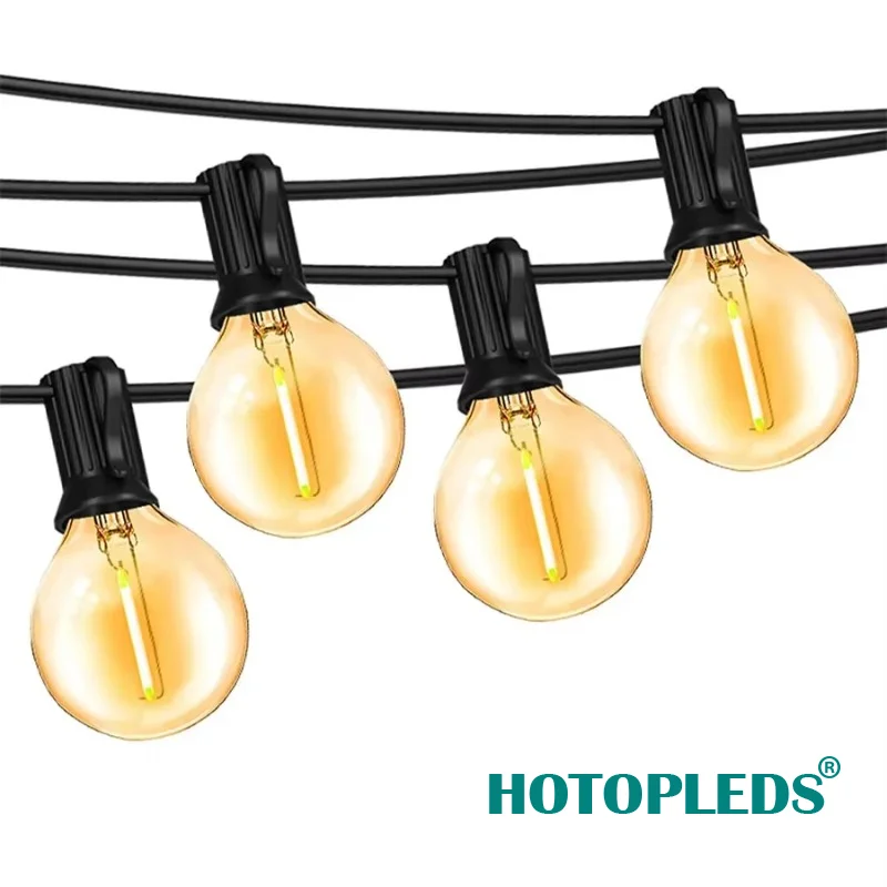 G40 Globe Solar String Lights Outdoor 8 Light Modes USB Charge & Remote Waterproof Plastic Bulbs for Balcony Garland Wedding