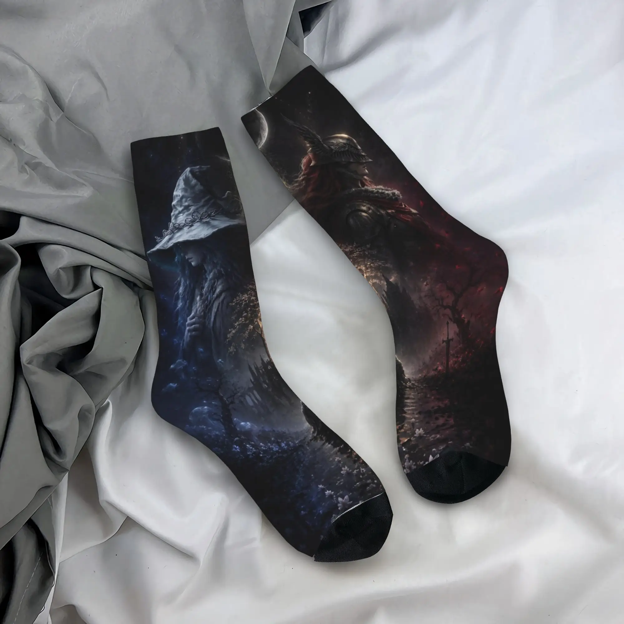 Eldened Ringed  Socks for Women Men All Season  Cozy Crew Socks Non-slip