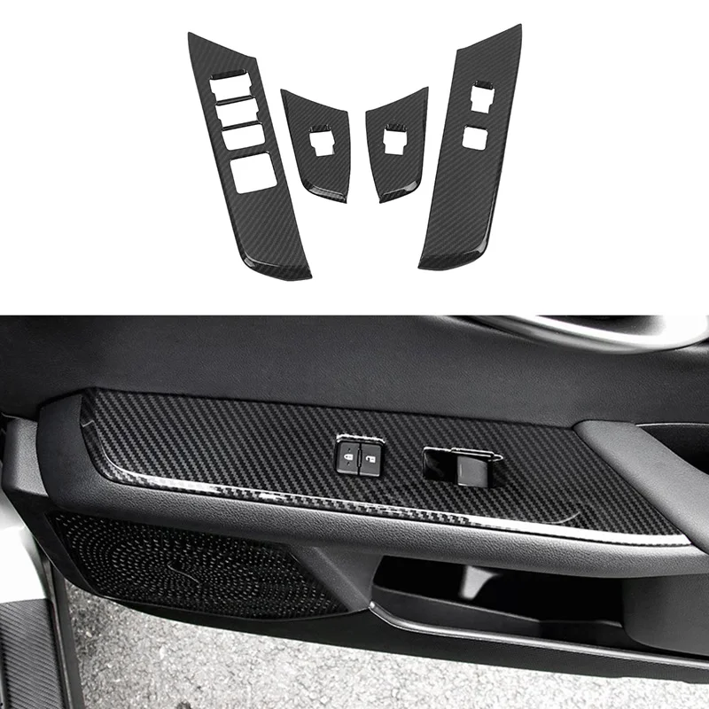 For Lexus UX200 UX250H UX260H 2019 2020 ABS Carbon Fiber Window Lifter Control Frame Switch Armrest Cover Panel Sticker