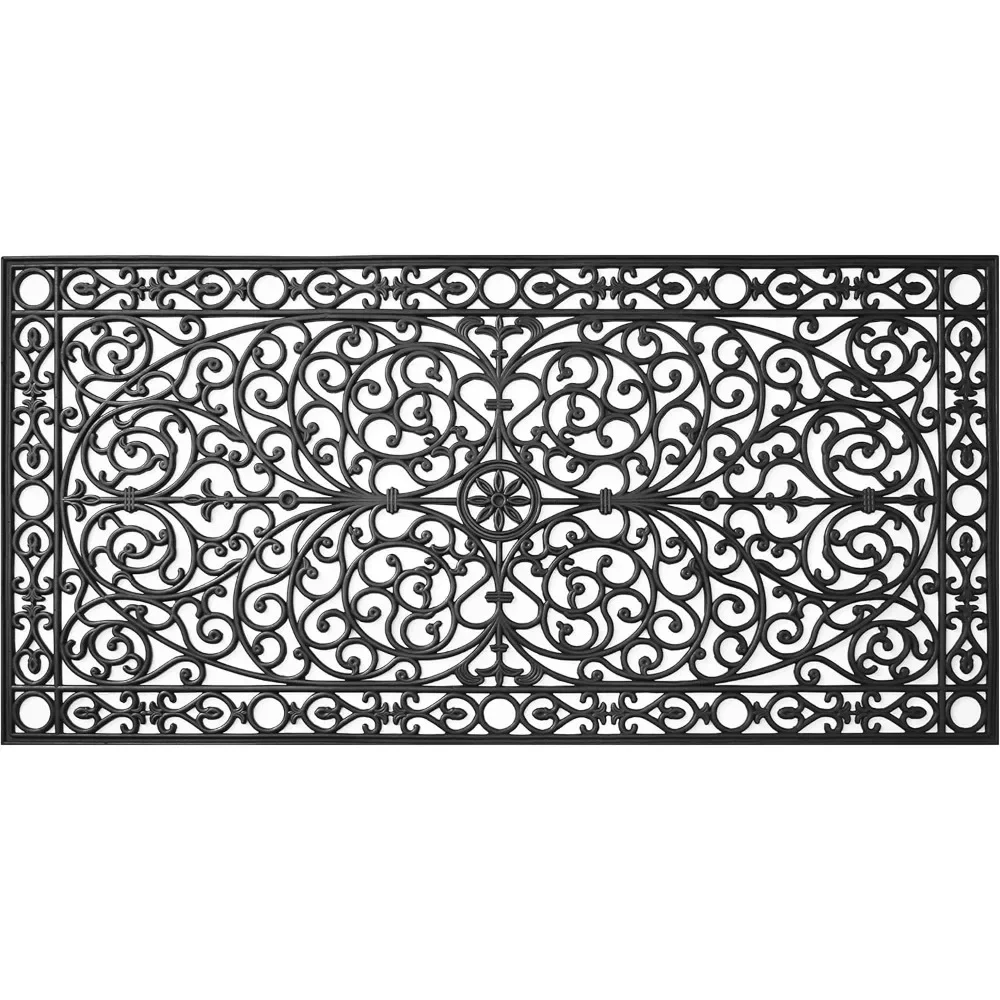 900223672 Gatsby Rubber Doormat, 3' x 6', Black