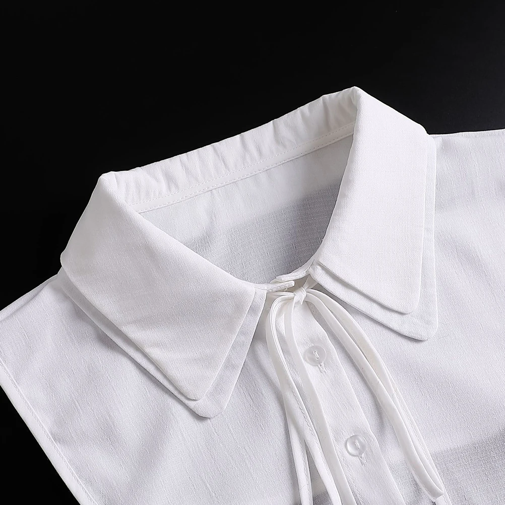 

Women Chiffon Collar Fashion Fake Shirt Graceful White Practical Accessories Durable Lightweight Arc Matching Clothes Beautiful
