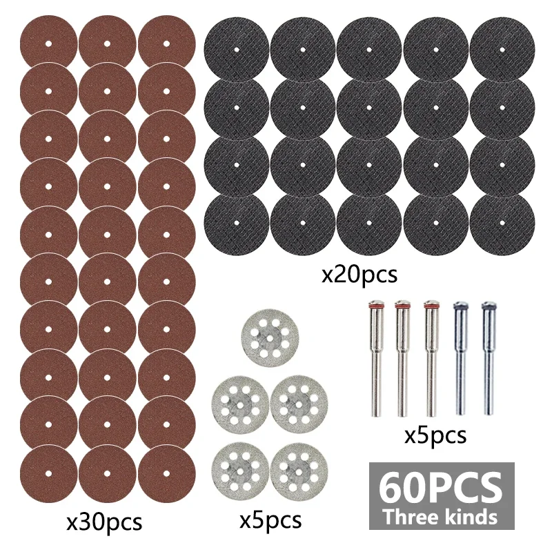 Imagem -02 - Disco de Corte Abrasivoxcan-diamond Cutting Disc Grupo Mini Lâmina de Serra Circular Rodas de Corte de Resina para Ferramenta Rotativa Dremel Acessórios 60 Pcsdisco de Corte Diamantado Corta Tudo