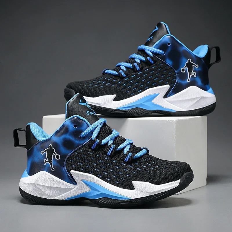 Fashion brand basketball training shoes boys and girls high top basketball shoes kids sports shoes