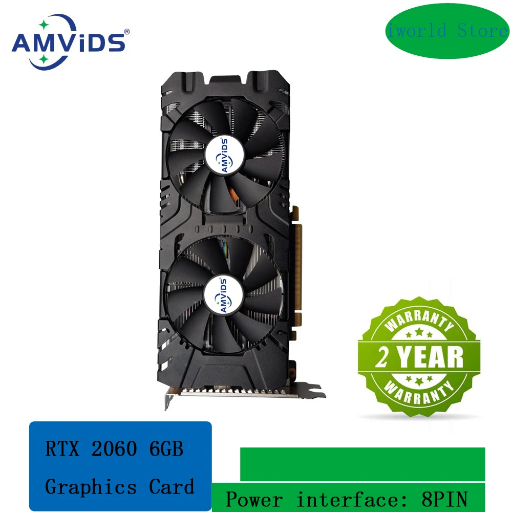 RTX 2060 6GB Graphics Cards 192 Bit GDDR6 HDMI-Compatible DP DVI GPU 2060 6G Computer Gaming Video Card